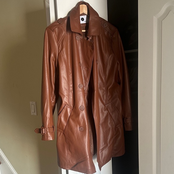 Women's Brown Double-Breasted Coat - Picture 1 of 5